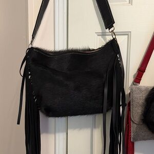 Black Fringe Shoulder Bag